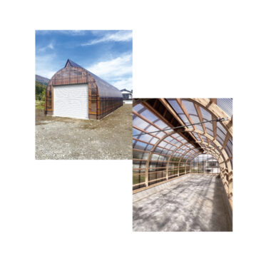 R型フレームを利用した多目的ハウス