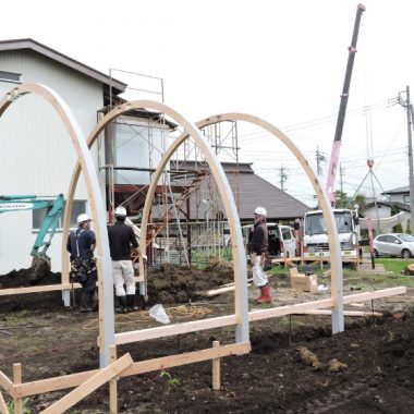 木製農業用ビニールハウス - 土台・基礎工事